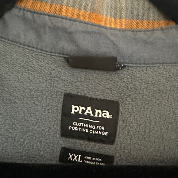 Prana Gray and Orange Plaid Shirt - Picture 2 of 2